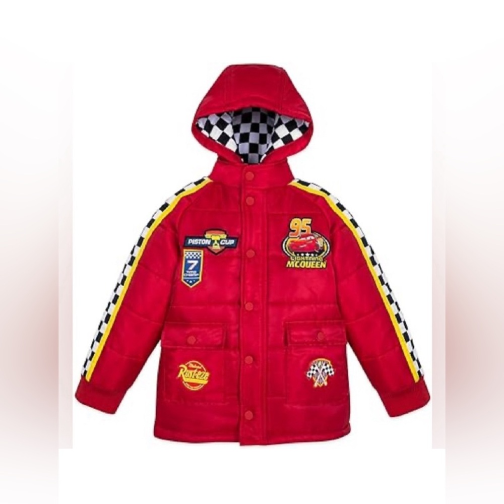 Disney Cars Lightning McQueen Red Puffer Jacket